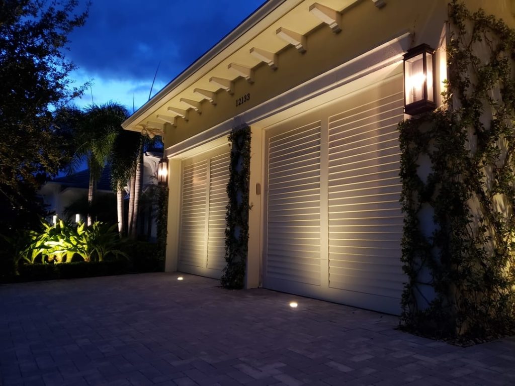 William Sample Landscape Lighting Residential Property Garage view